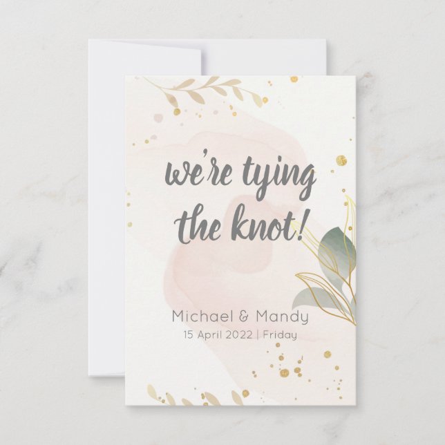 Elegant pastel watercolor Save the Date (Front)
