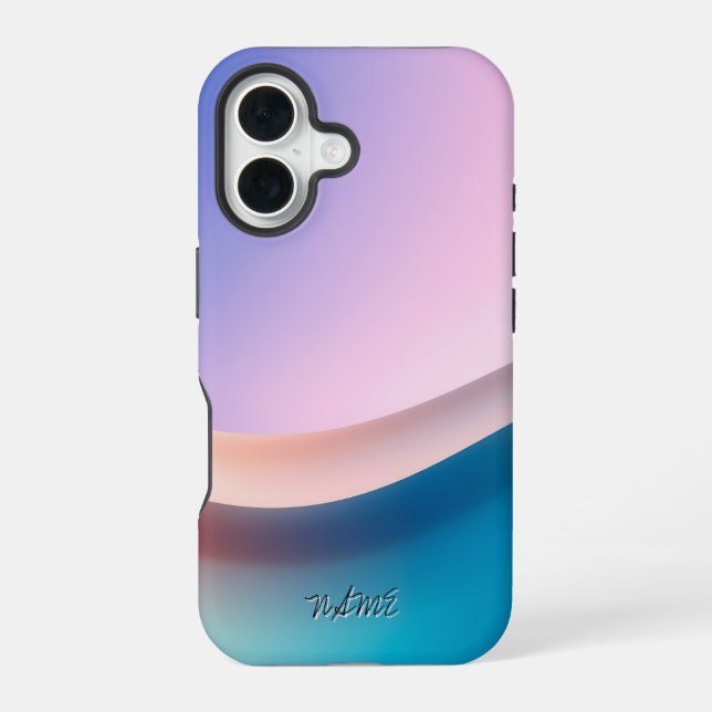 Elegant Pastel Wave Gradient iPhone 16 Case (Back)