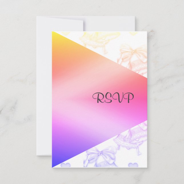 ELEGANT Pastel WEDDING BELLS RSVP Card (Front)