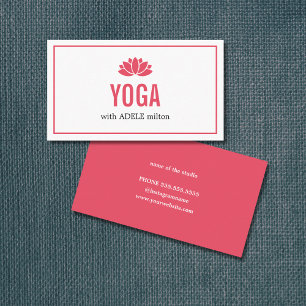 Elegant Pastel White Lotus Yoga Instructor Business Card