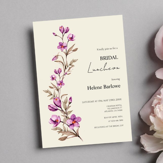 Elegant Pastel Wildflower Boho Bridal Luncheon Invitation (Creator Uploaded)