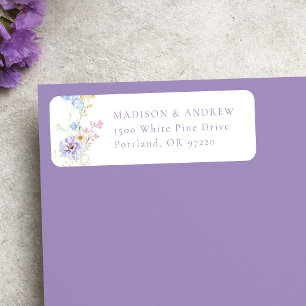 Elegant Pastel Wildflower Wedding Return Address