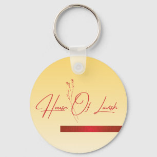 Elegant Pastel Yellow Gold Floral Keychain
