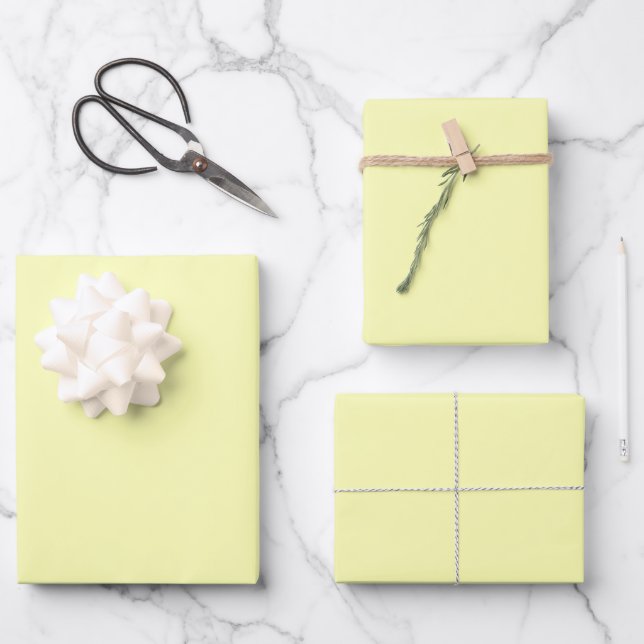 Elegant pastel yellow  Minimalist and chic  Wrapping Paper Sheet (Front)