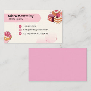 Elegant Pastry Chef Business Card – Custom Contact