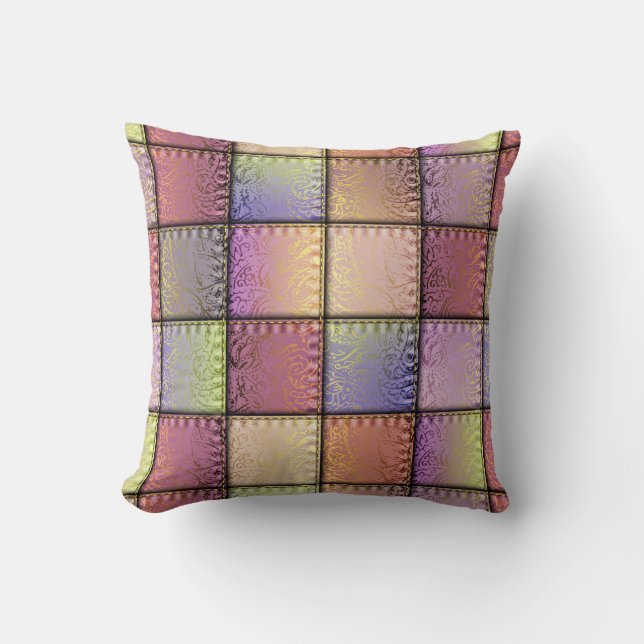 Elegant Patchwork Squares Image Cushion (Front)
