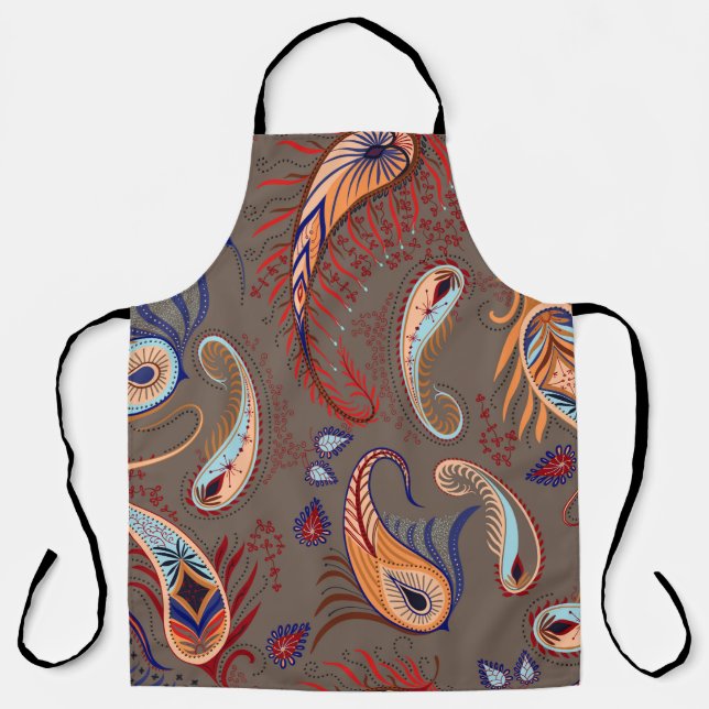 Elegant pattern. paisley illustration.  apron (Front)