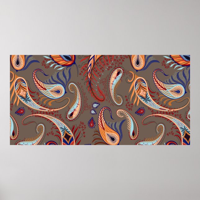 Elegant pattern. paisley illustration.  poster (Front)