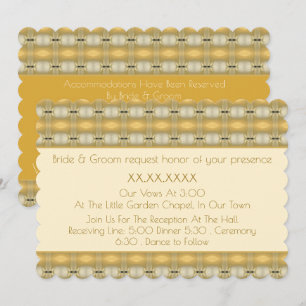 Elegant Patterned Gold And Cream  Invitation