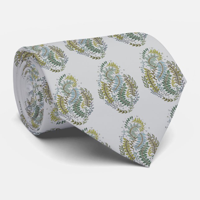 Elegant Patterned Green Colorway Tie (Rolled)