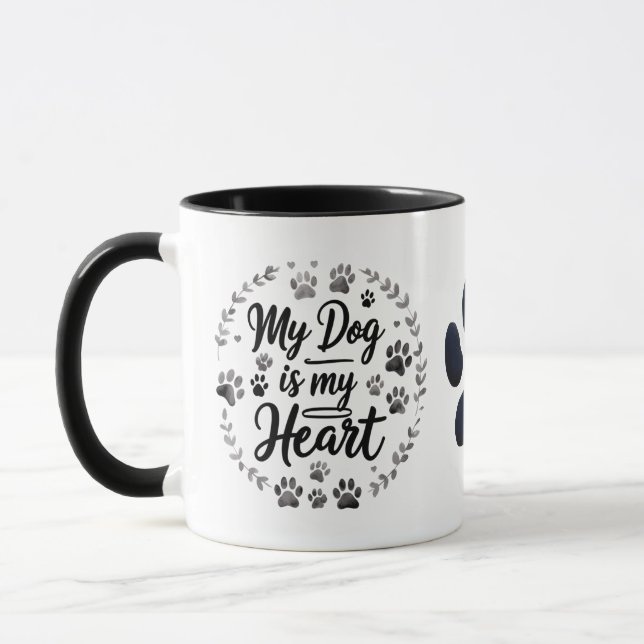 Elegant Paw Print Combo Mug (11oz) (Left)