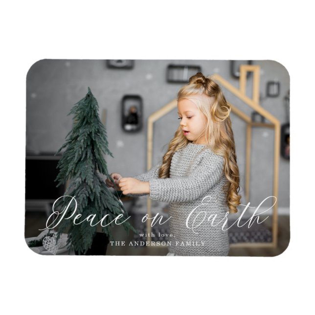 Elegant Peace | Holiday Photo Magnet (Horizontal)