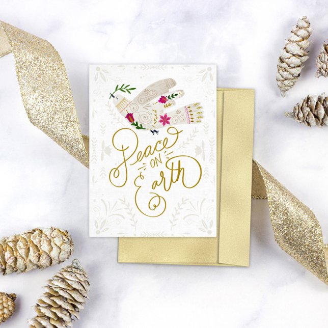 Elegant Peace On Earth Dove Holiday Card (Creator Uploaded)