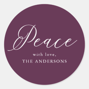 Elegant Peace Sugar Plum Holiday Classic Round Sticker