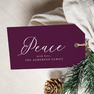 Elegant Peace Sugar Plum Holiday Gift Tags