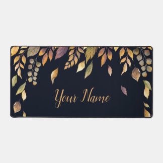 Elegant Peaceful Decorative Autumn Leaves Desk Mat