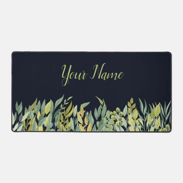 Elegant Peaceful Decorative Summer Leaves  Desk Mat (Front)