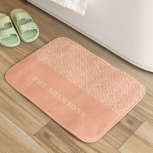 Elegant Peach Abstract  Bath Mat