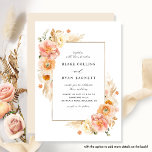 Elegant Peach and Cream Delicate Floral Wedding Invitation<br><div class="desc">Celebrate your special day with our exquisite and elegant wedding invitation, beautifully adorned with a delicate floral frame. It features an enchanting array of blooms in soft peach, cream champagne, soft yellow, blush pink, and an attractive back in champagne cream. Back with the option to add - or not -...</div>