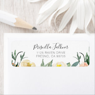 Elegant Peach and Cream Watercolor Flowers