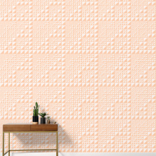 Elegant Peach and Pink Geometric Triangles Motif Wallpaper