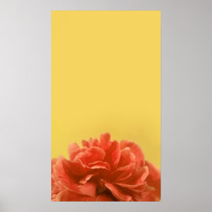 Elegant Peach and Yellow Floral Art Poster