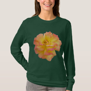 Elegant Peach and Yellow Rose Women's Long Sleeve T-Shirt