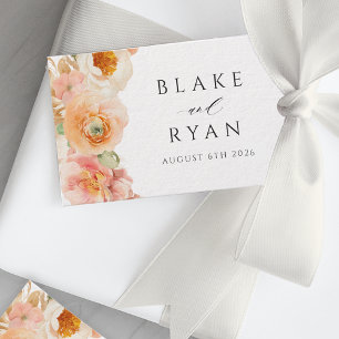 Elegant Peach, Blush and Cream Wedding Favour Gift Tags