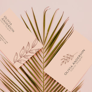 Elegant Peach Boho Tropical Modern    Business Card