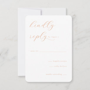 Elegant Peach Calligraphy RSVP Card