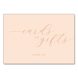 Elegant Peach Calligraphy Thank You