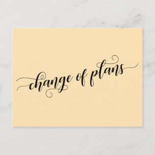 Elegant Peach Change of Plans Postponed Wedding Postcard