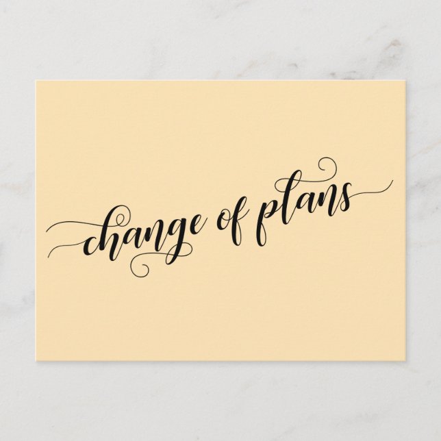 Elegant Peach Change of Plans Postponed Wedding Postcard (Front)