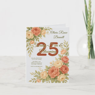 Elegant Peach & Cream Floral Birthday Invitation