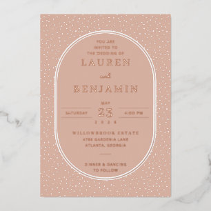 Elegant Peach Dotted Invitations