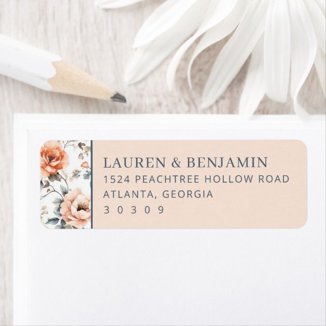 Elegant Peach Floral Border (Insitu)
