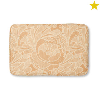 Elegant Peach Floral Crochet Doily Rose Flower Bath Mat