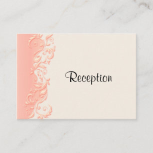 Elegant Peach Floral Swirl - Reception Enclosure Card