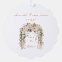 Elegant Peach Floral Wedding Favour Tags