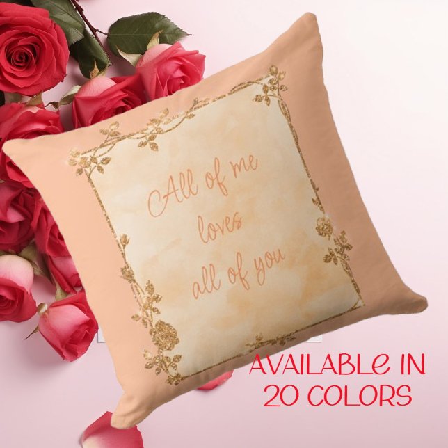 Elegant Peach Fuzz Sparkle Frame Valentine  Cushion (Creator Uploaded)