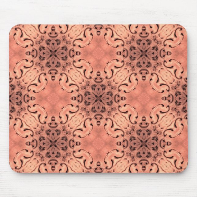 Elegant peach kaleidoscope mouse mat (Front)