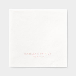 Elegant Peach Minimalist Foil Napkins