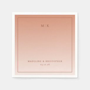 Elegant Peach Minimalist Gradient Napkin