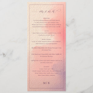 Elegant Peach Minimalist Menu