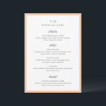 Elegant Peach Monogram Modern Wedding Menu<br><div class="desc">Modern wedding menus featuring a clean design with serif and script fonts.</div>