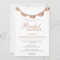 Elegant Peach Necklace White Bridal Shower