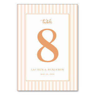 Elegant Peach Number Eight Table Number