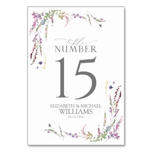 Elegant Peach Pink Watercolor Floral Reception Tab Table Number