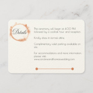 Elegant Peach Sparkle Wedding Script Calligraphy Enclosure Card