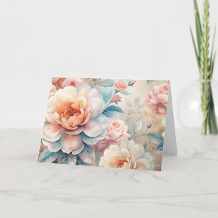 Elegant Peach Tone Vintage Inspired Past Note Card